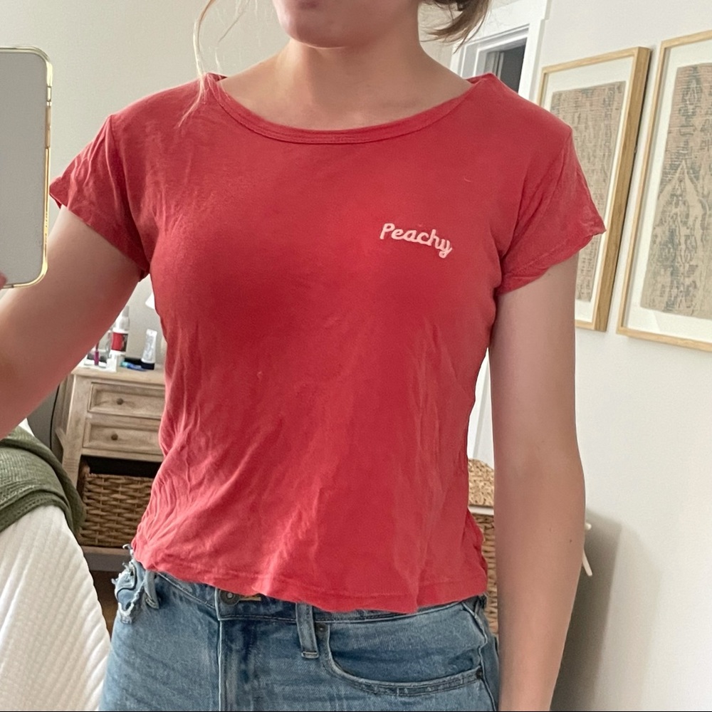 Brandy Melville “Peachy” Cropped Tee